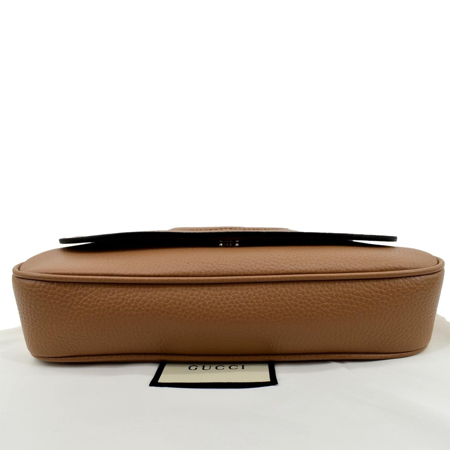 GUCCI Soho Chain Flap Leather Crossbody Bag Brown 536224