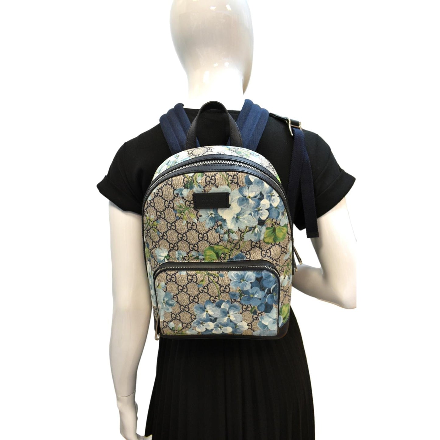 GUCCI Blooms GG Supreme Monogram Backpack Light Blue 546327