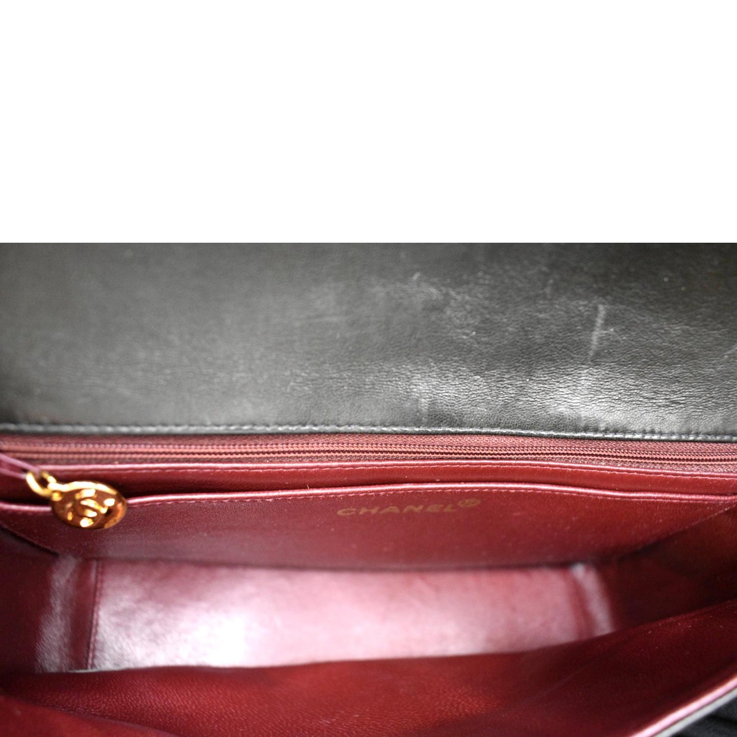 CHANEL Vintage Flap Quilted Leather Shoulder Bag Black