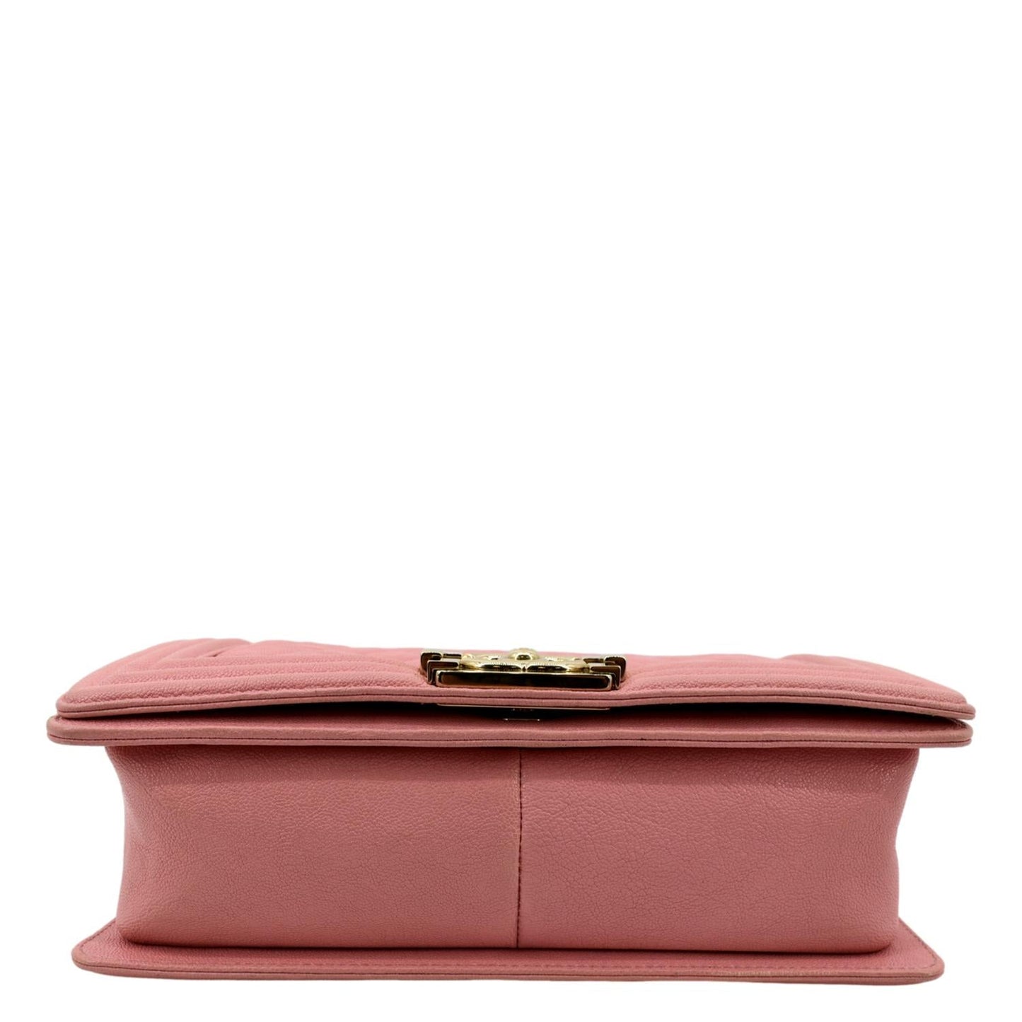 CHANEL Medium Boy Flap Caviar Leather Crossbody Bag Pink