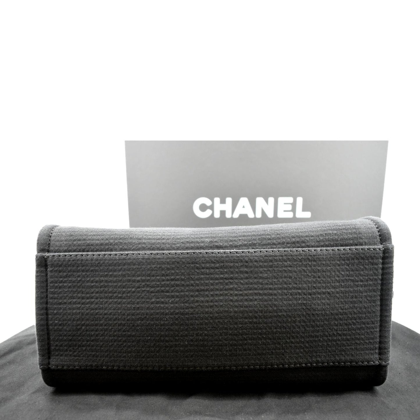 CHANEL Deauville Small Canvas Leather Tote Bag Dark Blue