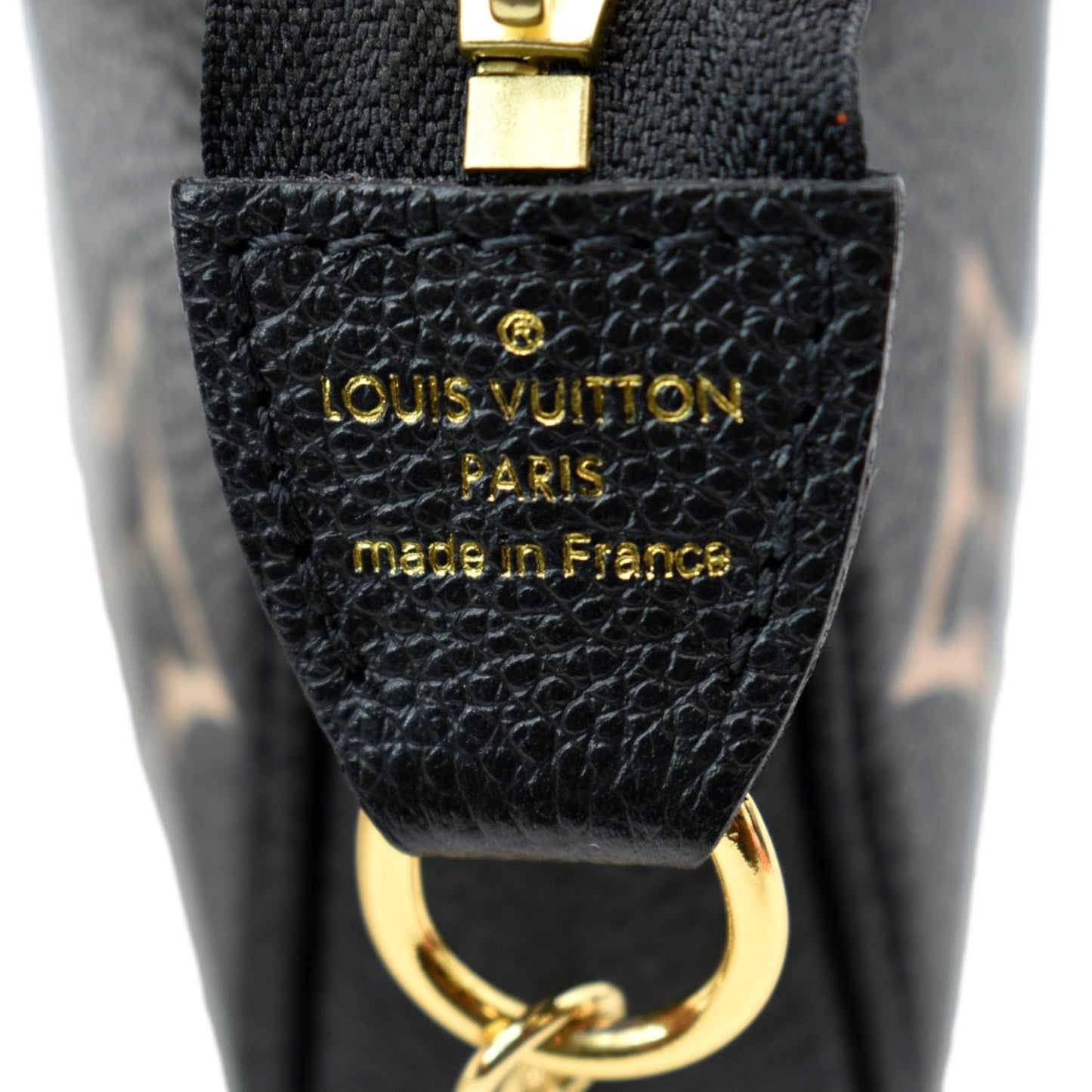 LOUIS VUITTON Mini Pochette Bicolor Monogram Empreinte Accessories Pouch Black