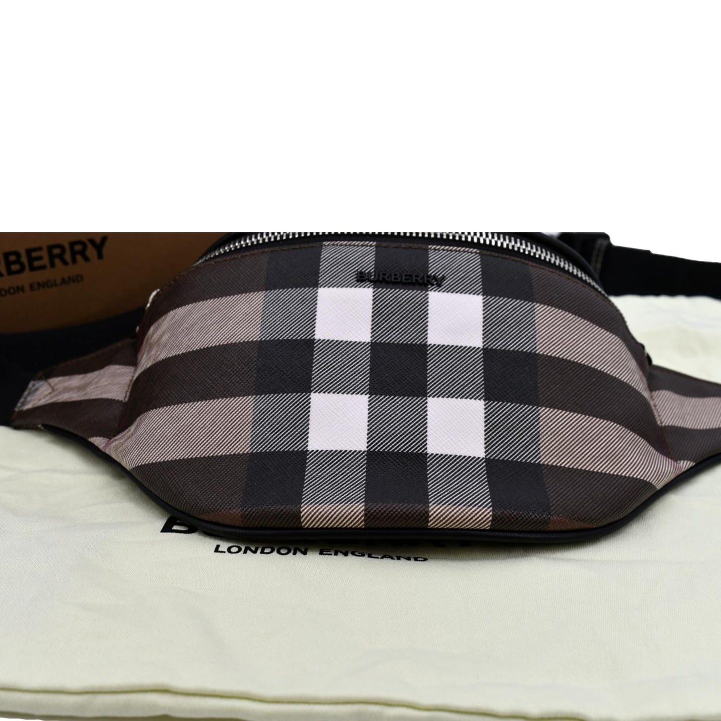 BURBERRY Mini Cason Check Bum Bag Dark Birch Brown
