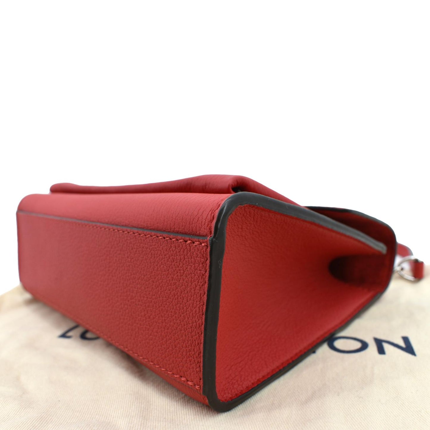LOUIS VUITTON My Lockme Chain Leather Shoulder Bag Red