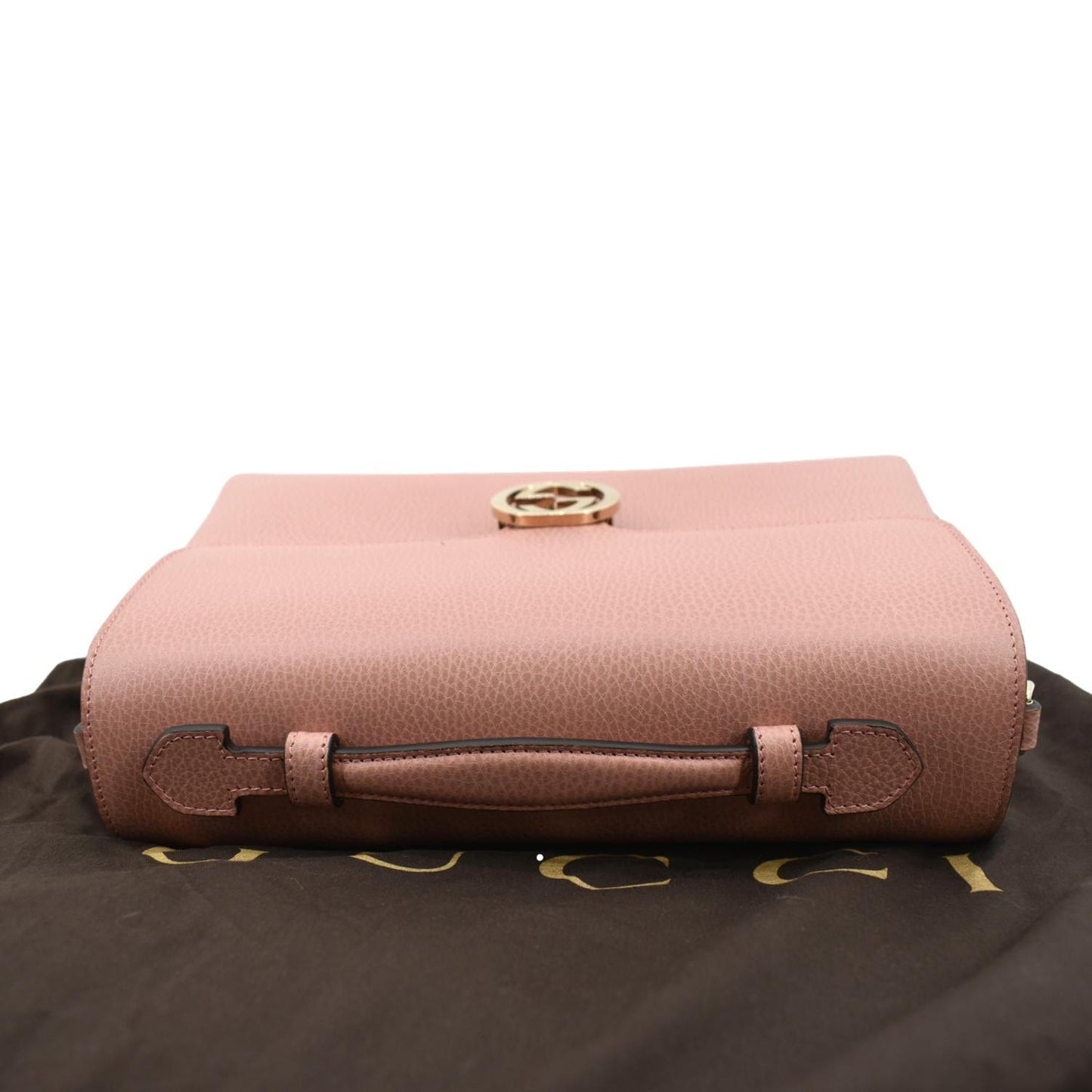 GUCCI Dollar Interlocking G Calfskin Leather Handbag Soft Pink 510306