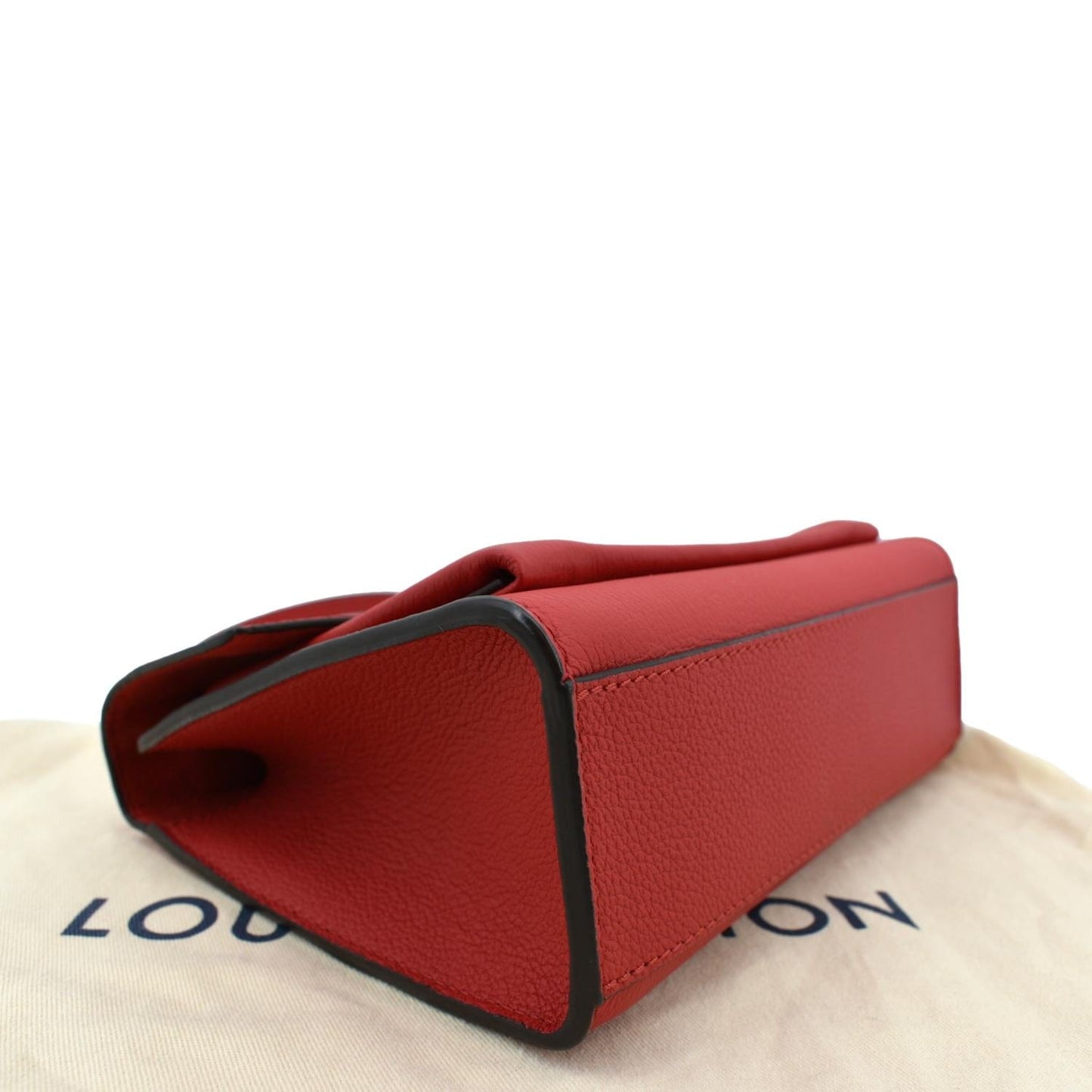 LOUIS VUITTON My Lockme Chain Leather Shoulder Bag Red