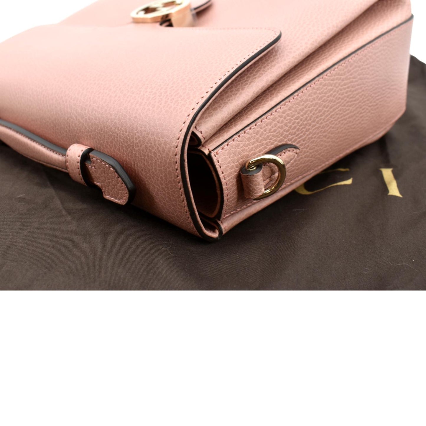 GUCCI Dollar Interlocking G Calfskin Leather Handbag Soft Pink 510306