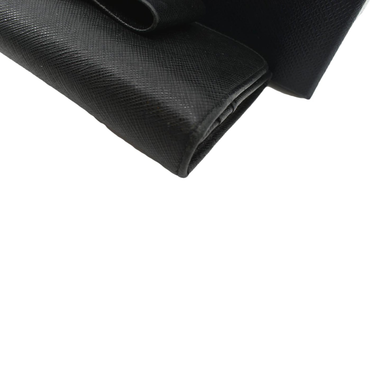 PRADA Bow Saffiano Leather Wallet Black
