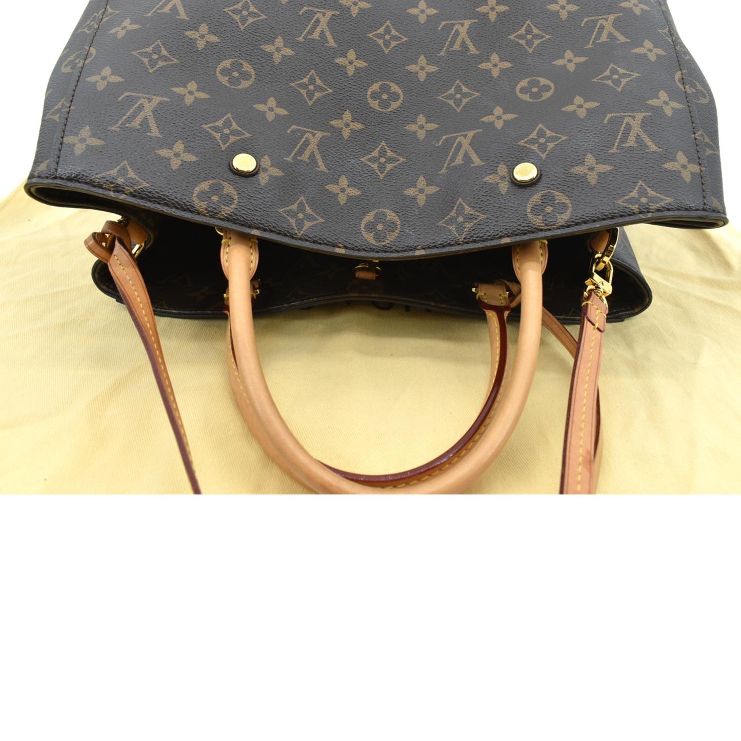 LOUIS VUITTON Montaigne GM Monogram Canvas Shoulder Bag Brown