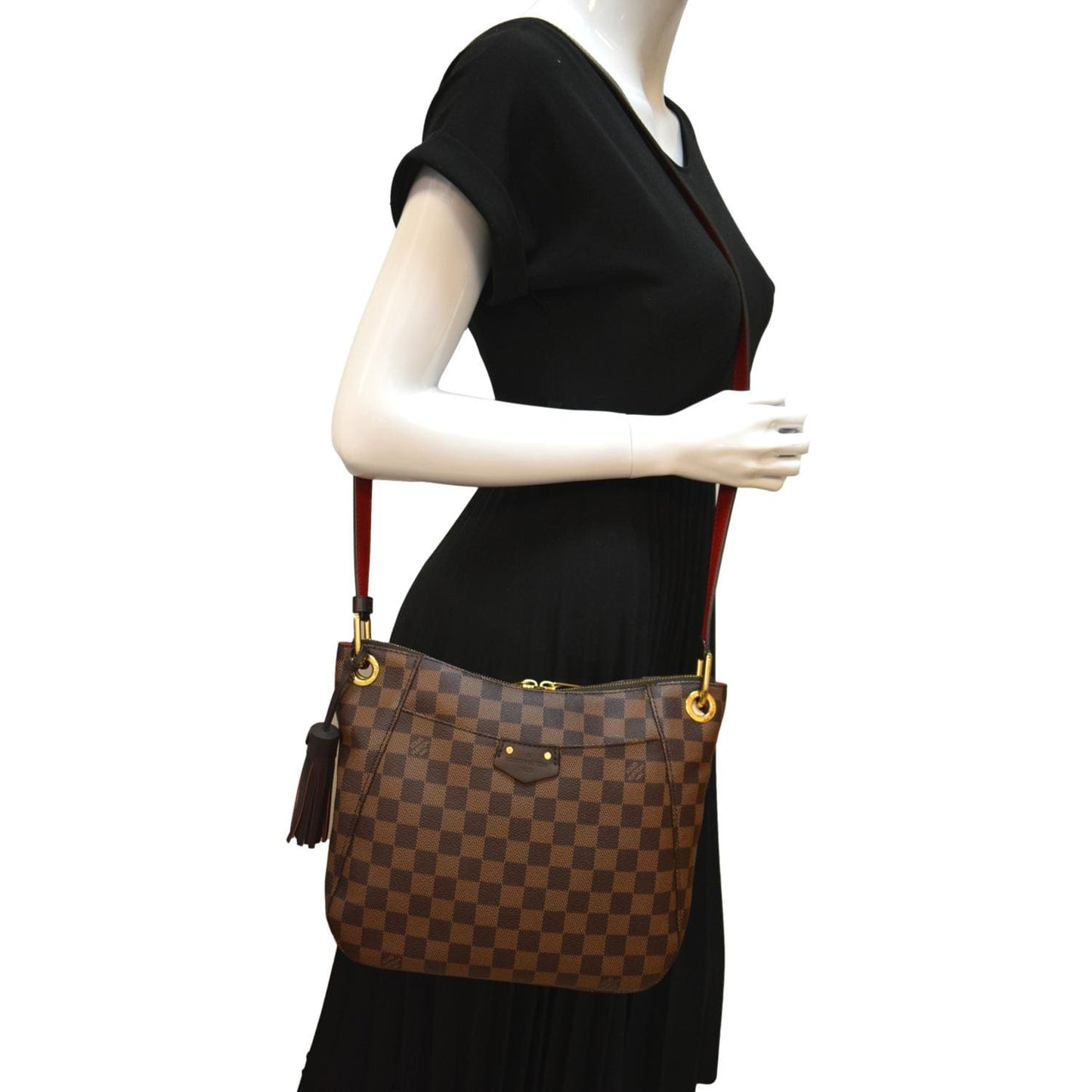 LOUIS VUITTON South Bank Besace Damier Ebene Crossbody Bag Brown