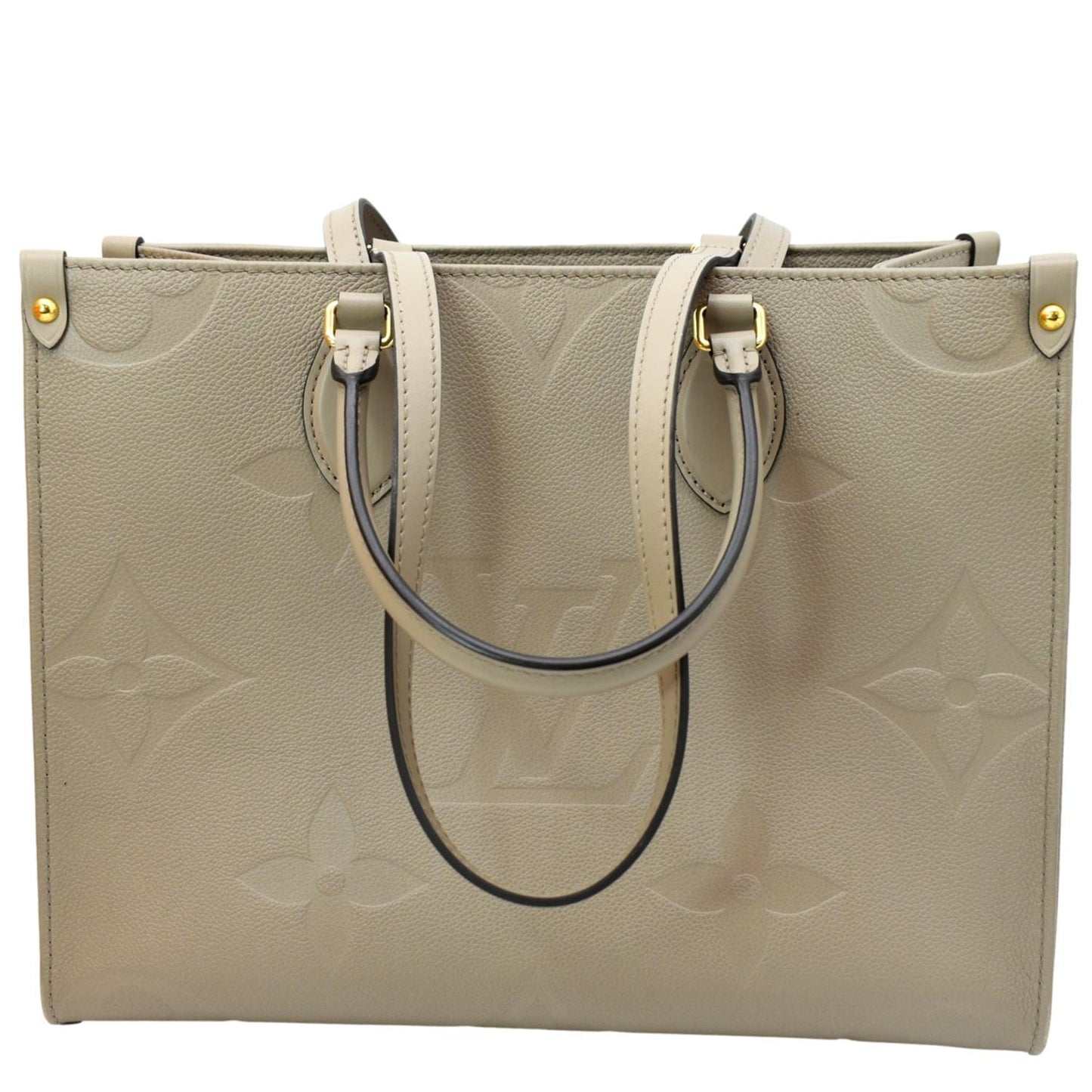 LOUIS VUITTON Onthego MM Monogram Empreinte Shoulder Bag Tourterelle  - Hot Deals