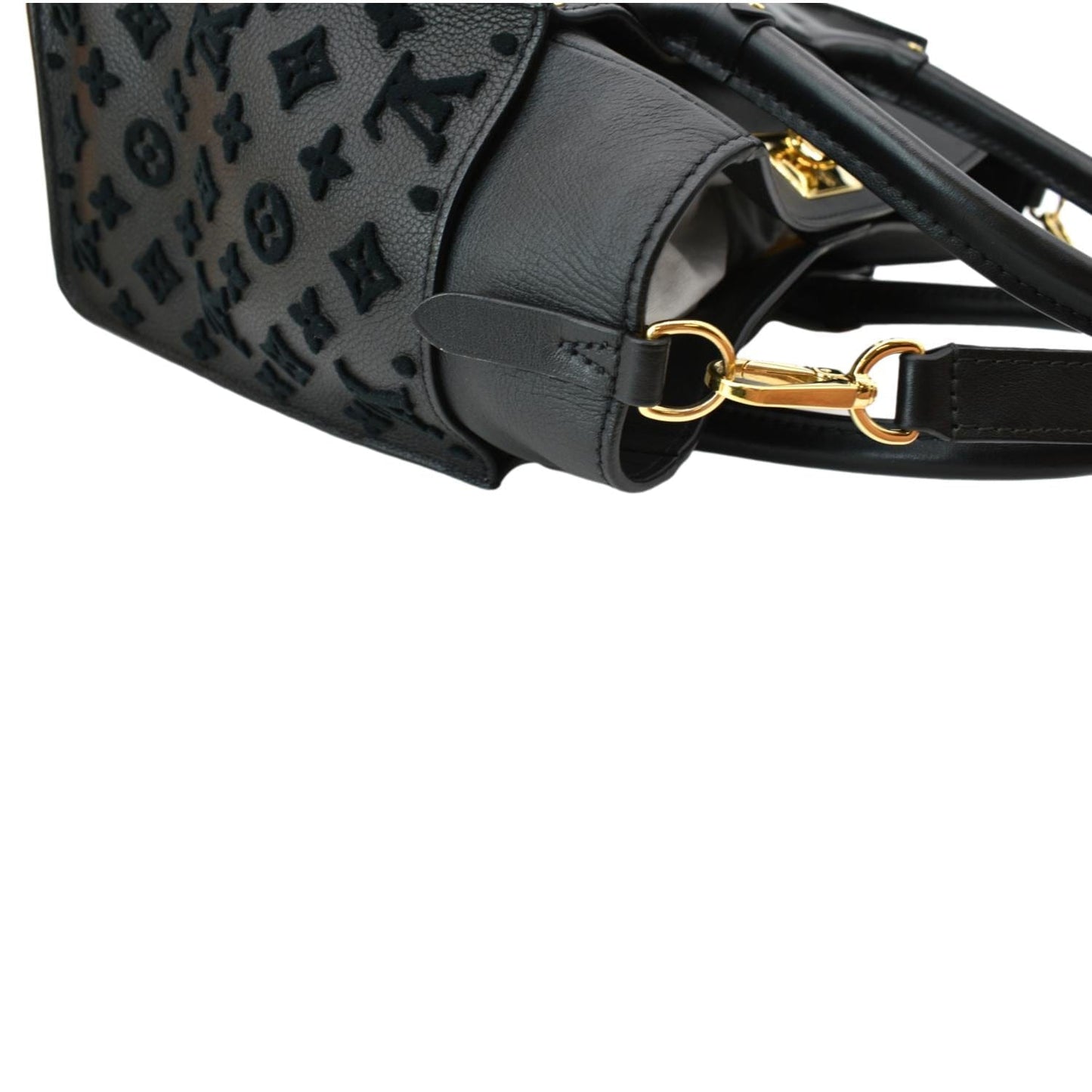 LOUIS VUITTON On My Side MM Calfskin Monogram Shoulder Bag Black