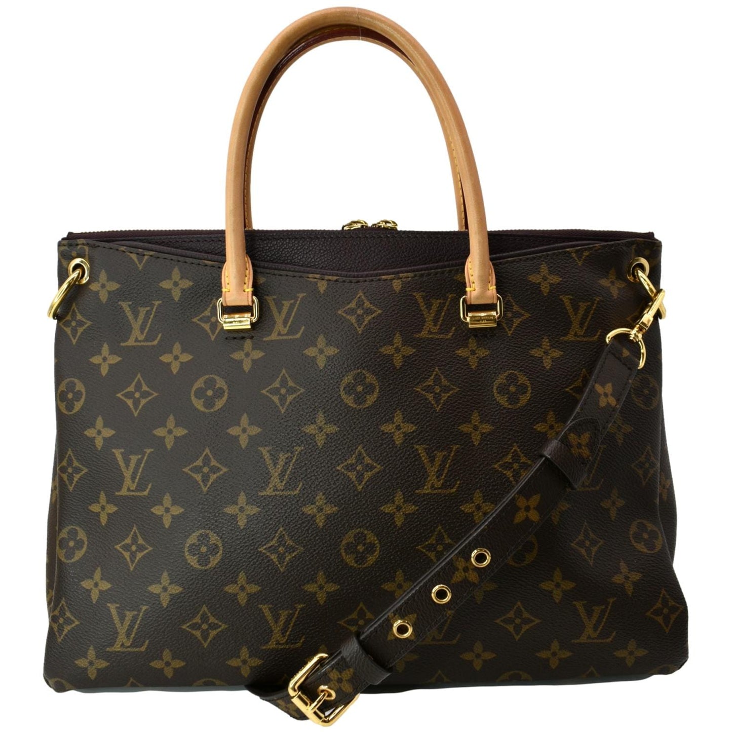 LOUIS VUITTON Pallas MM Monogram Canvas Shoulder Bag Brown