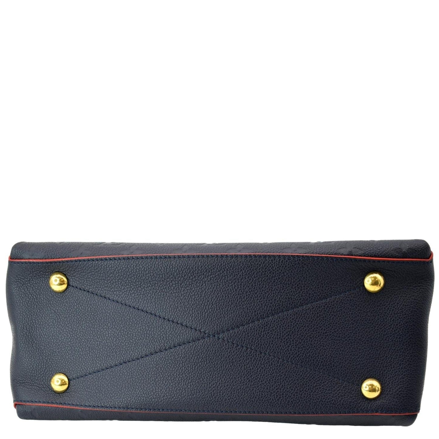 LOUIS VUITTON Georges MM Monogram Empreinte Shoulder Bag Navy Blue
