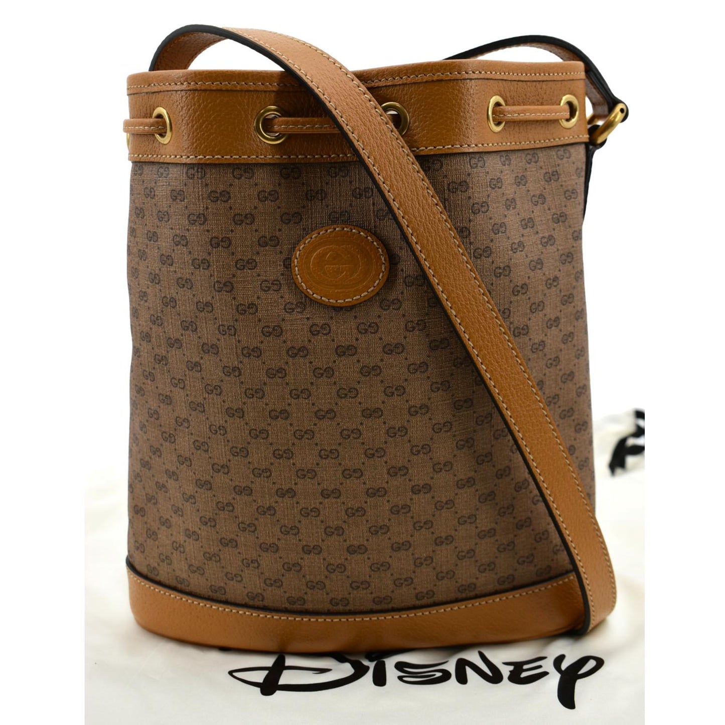 GUCCI X DISNEY Mini Vintage GG Supreme Monogram Bucket Bag Beige 602691