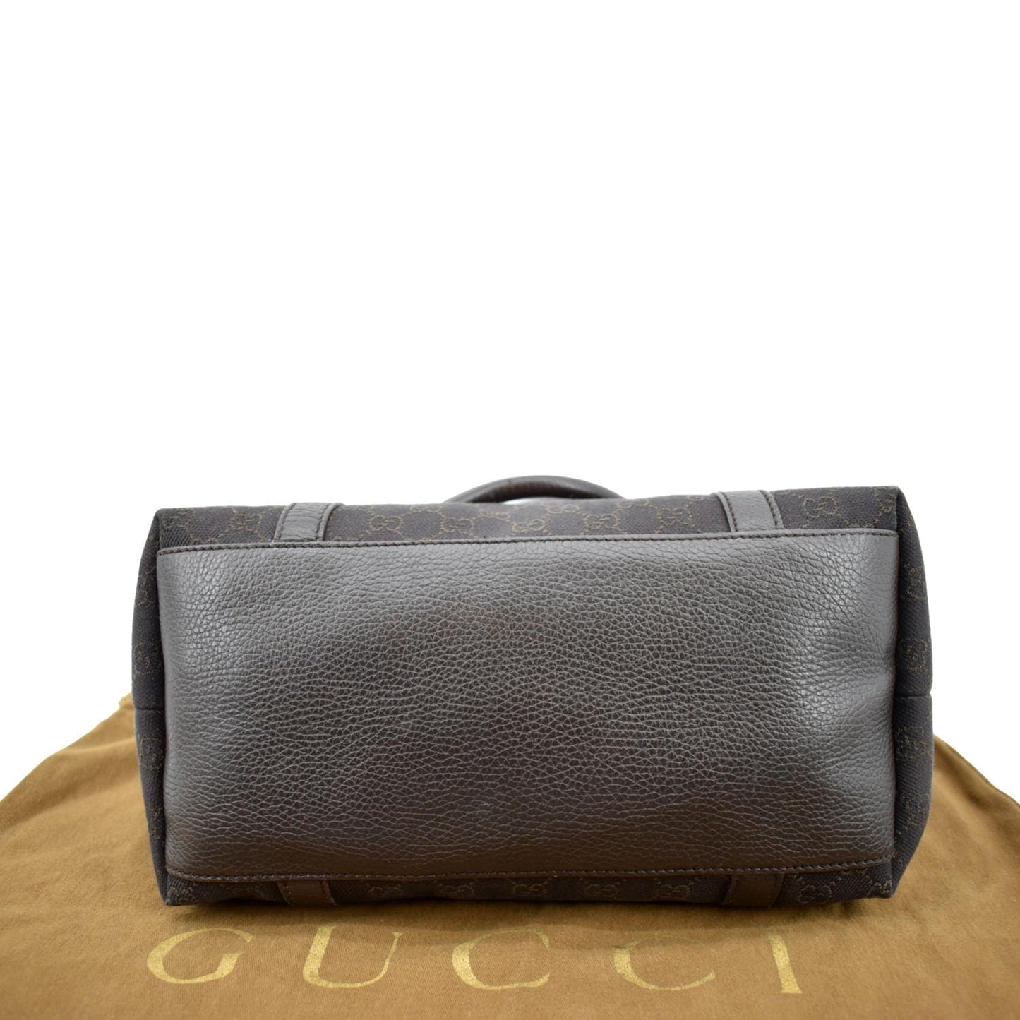GUCCI Medium Top Handle GG Canvas Tote Shoulder Bag Brown 341503