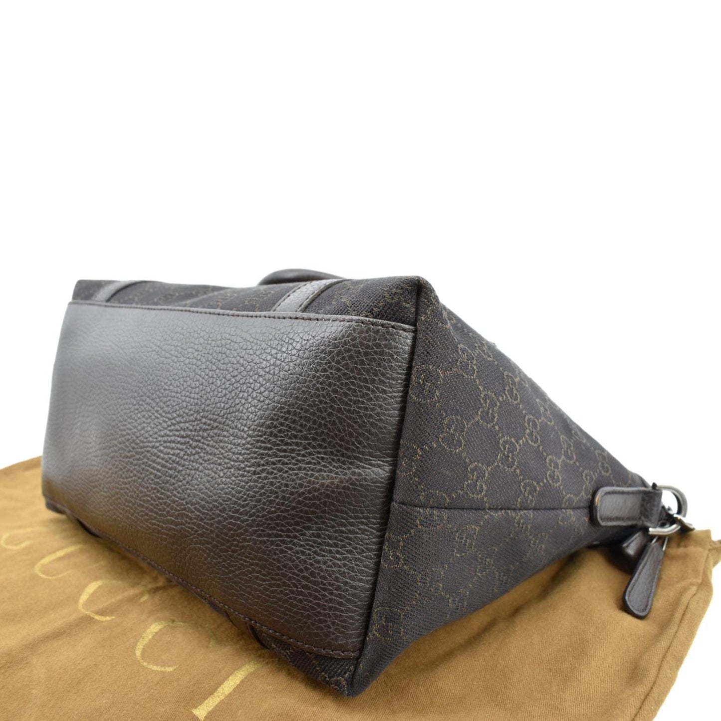 GUCCI Medium Top Handle GG Canvas Tote Shoulder Bag Brown 341503