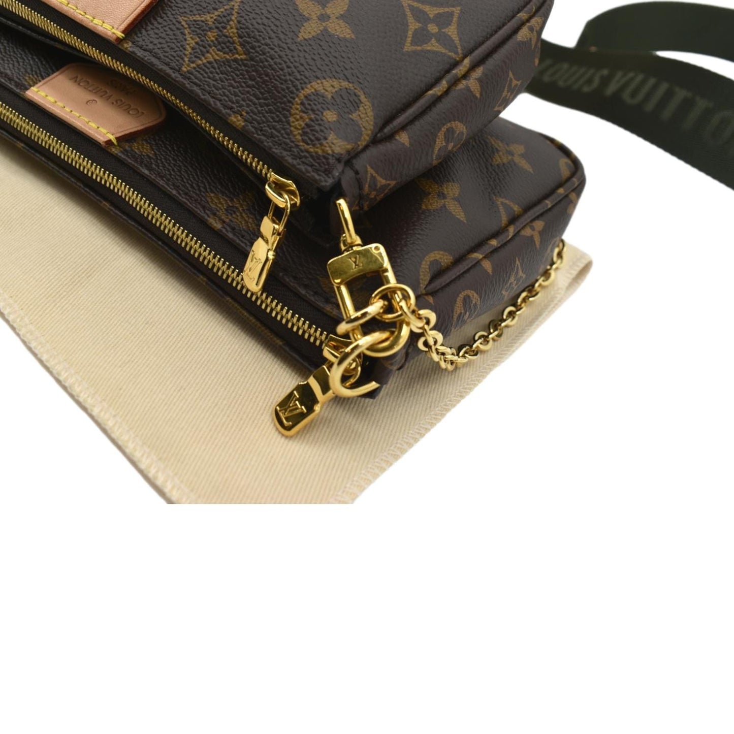 LOUIS VUITTON Multi Pochette Accessoires Monogram Canvas Shoulder Bag Khaki