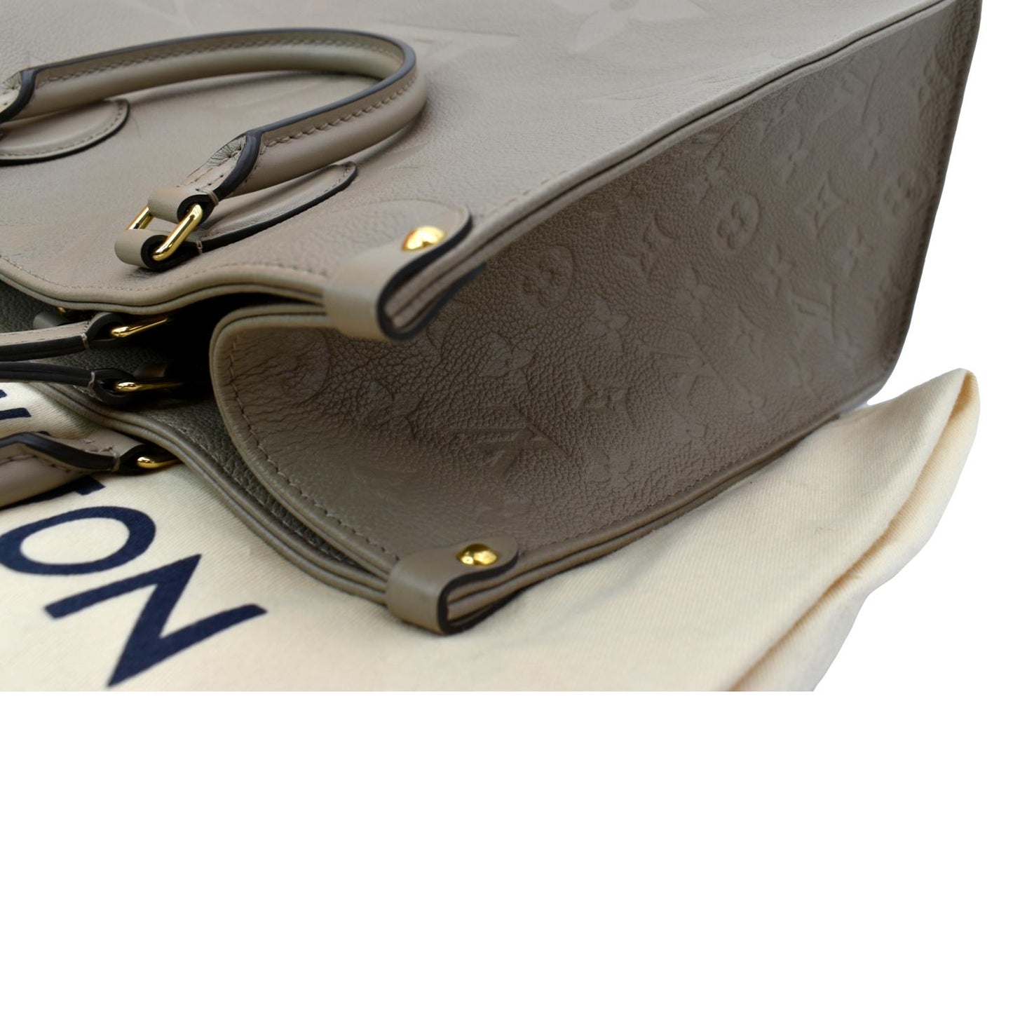 LOUIS VUITTON Onthego MM Monogram Empreinte Shoulder Bag Tourterelle  - Hot Deals