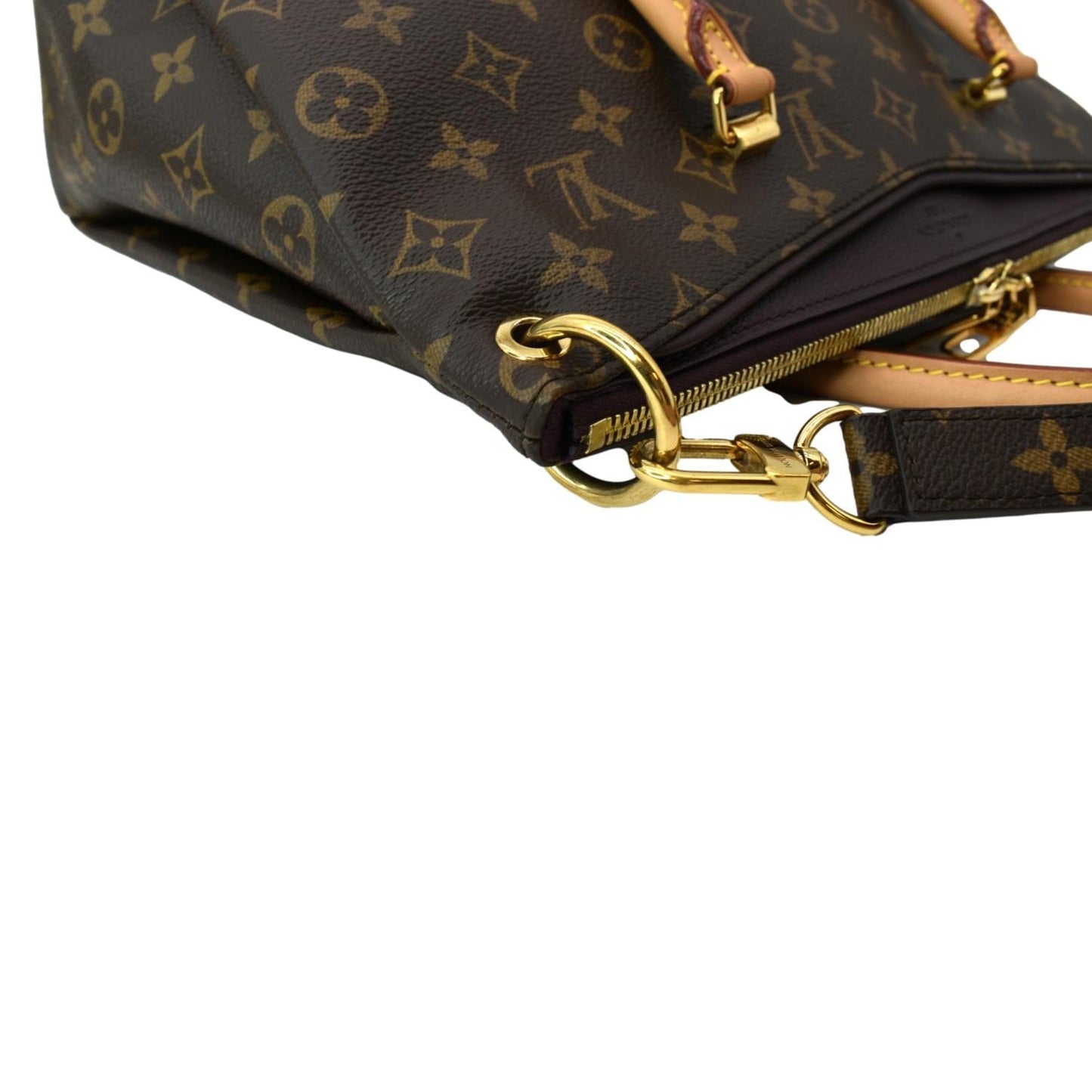 LOUIS VUITTON Pallas MM Monogram Canvas Shoulder Bag Brown