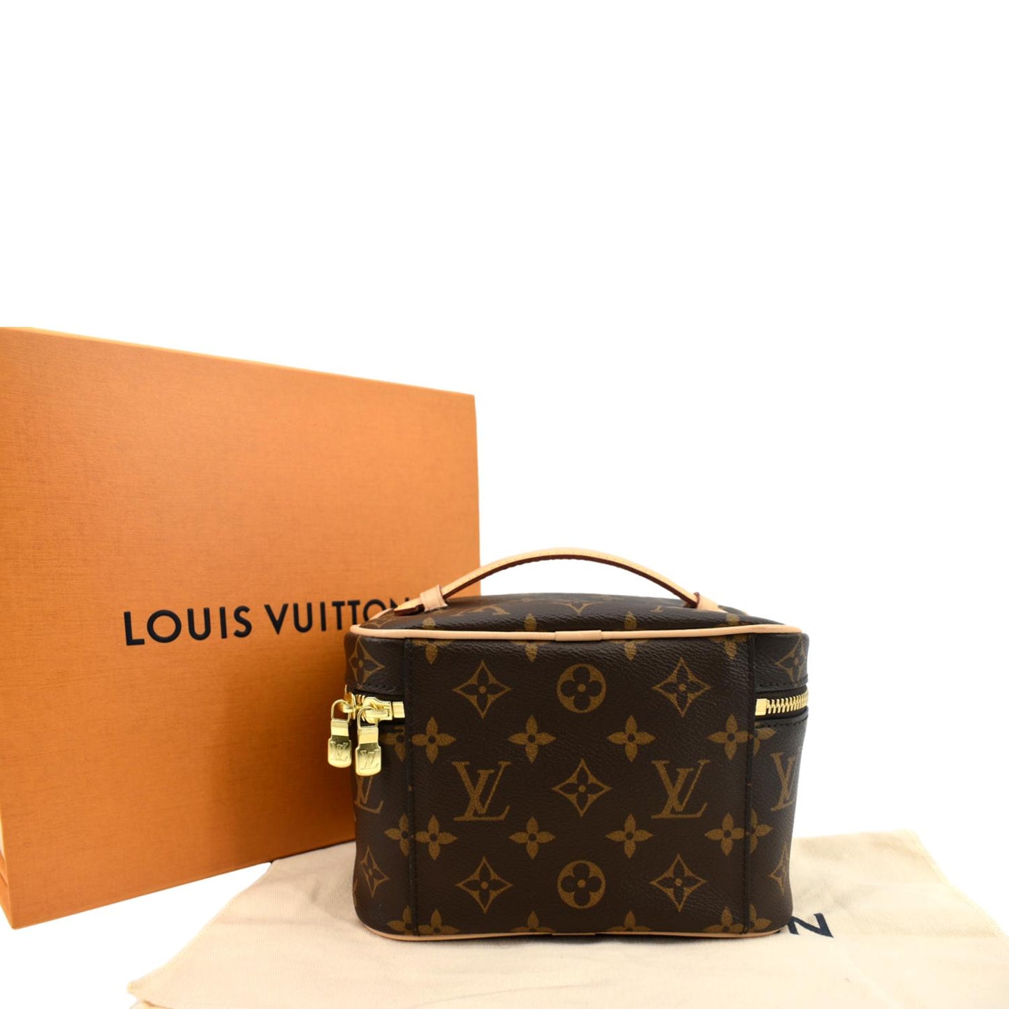 LOUIS VUITTON Nice Mini Monogram Canvas Toiletry Pouch Brown