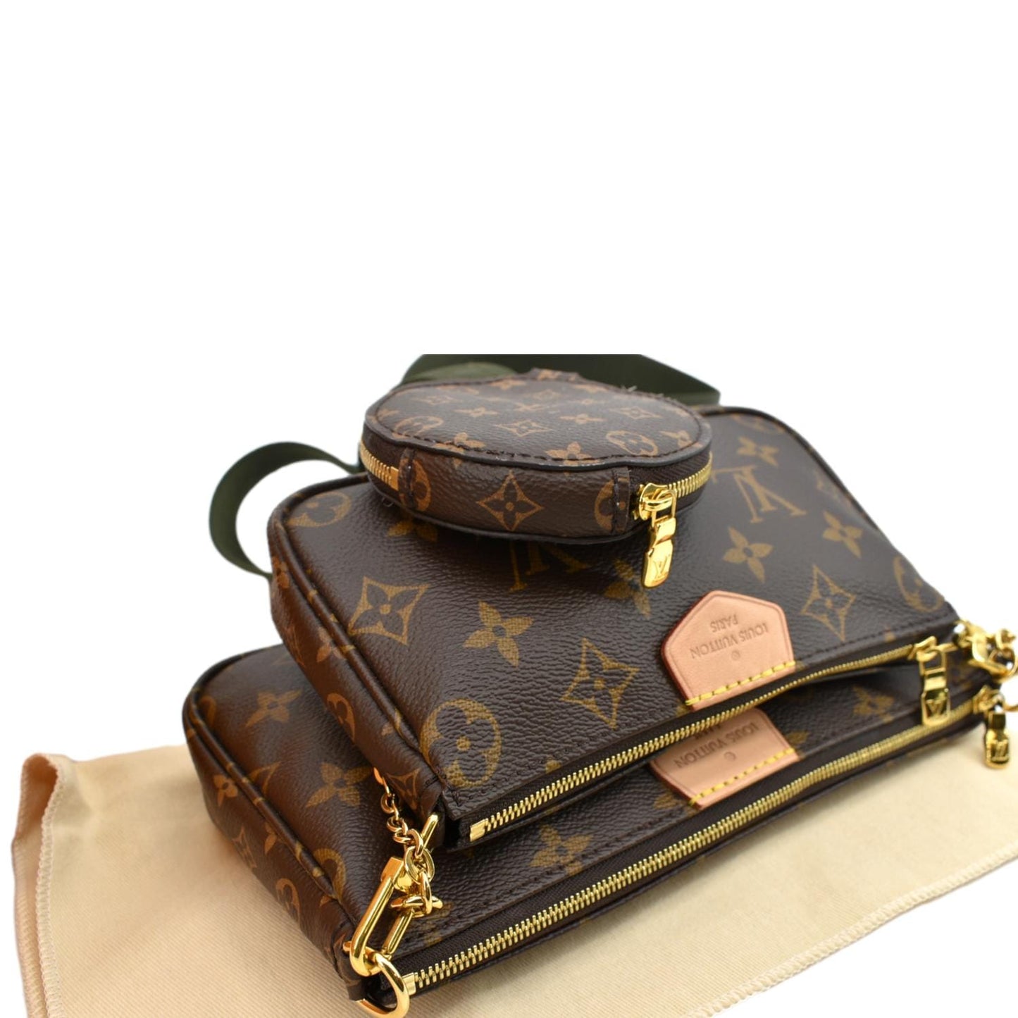 LOUIS VUITTON Multi Pochette Accessoires Monogram Canvas Shoulder Bag Khaki