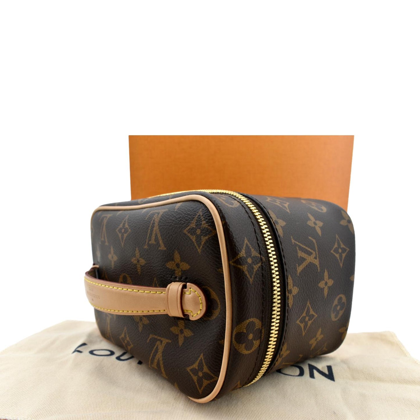 LOUIS VUITTON Nice Mini Monogram Canvas Toiletry Pouch Brown