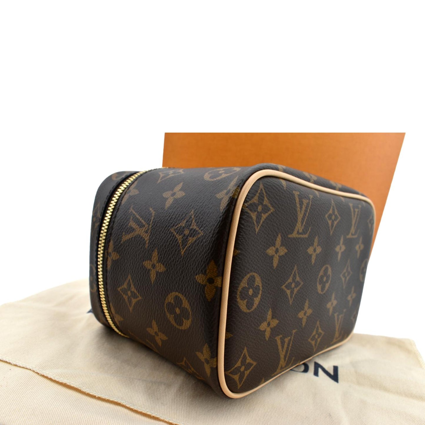 LOUIS VUITTON Nice Mini Monogram Canvas Toiletry Pouch Brown