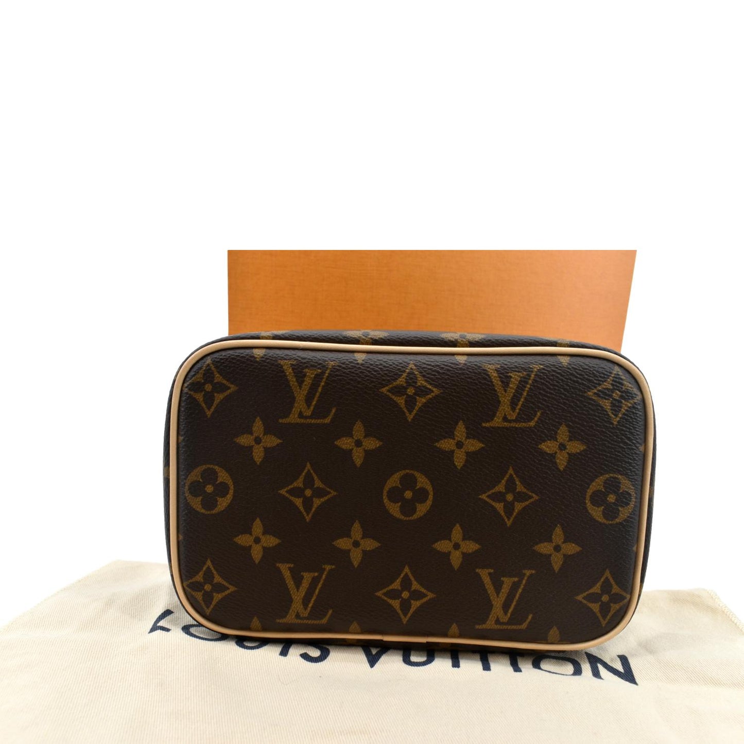 LOUIS VUITTON Nice Mini Monogram Canvas Toiletry Pouch Brown