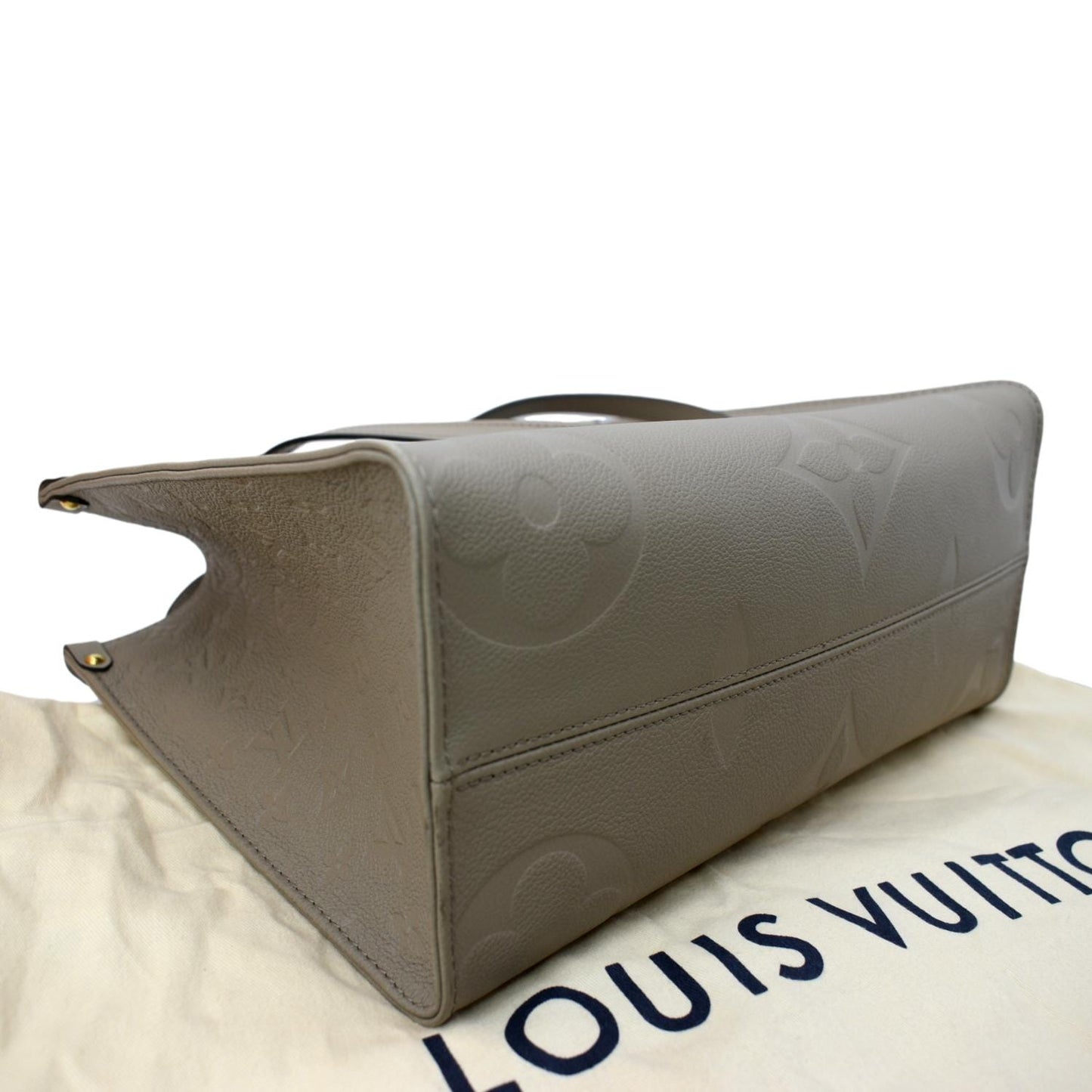 LOUIS VUITTON Onthego MM Monogram Empreinte Shoulder Bag Tourterelle  - Hot Deals