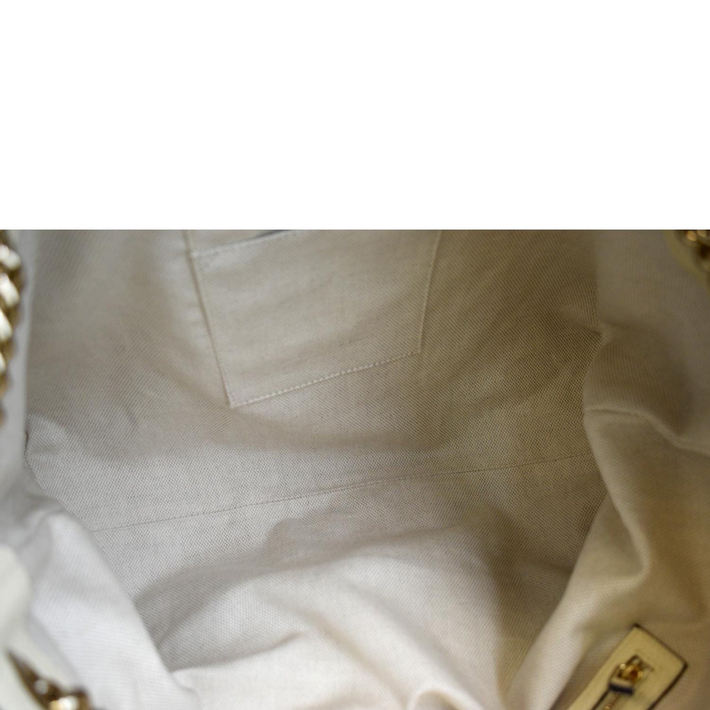 GUCCI Medium Soho Chain Leather Tote Shoulder Bag Ivory 536196 - Hot Deals