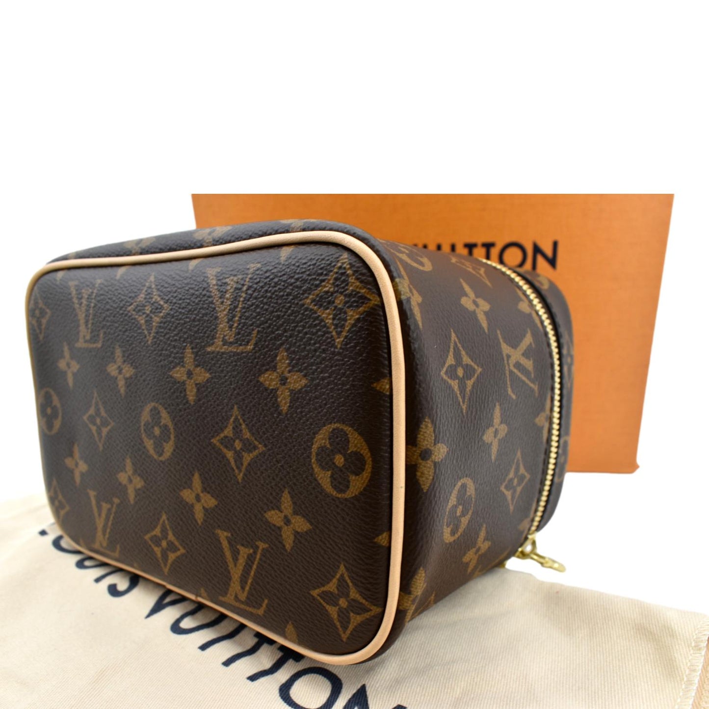 LOUIS VUITTON Nice Mini Monogram Canvas Toiletry Pouch Brown