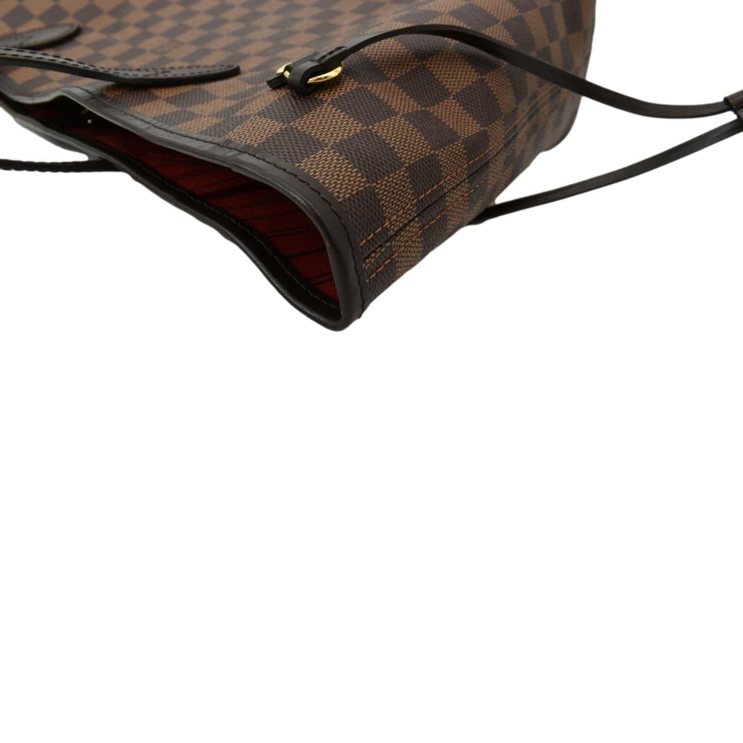 LOUIS VUITTON Neverfull MM Damier Ebene Tote Bag Brown