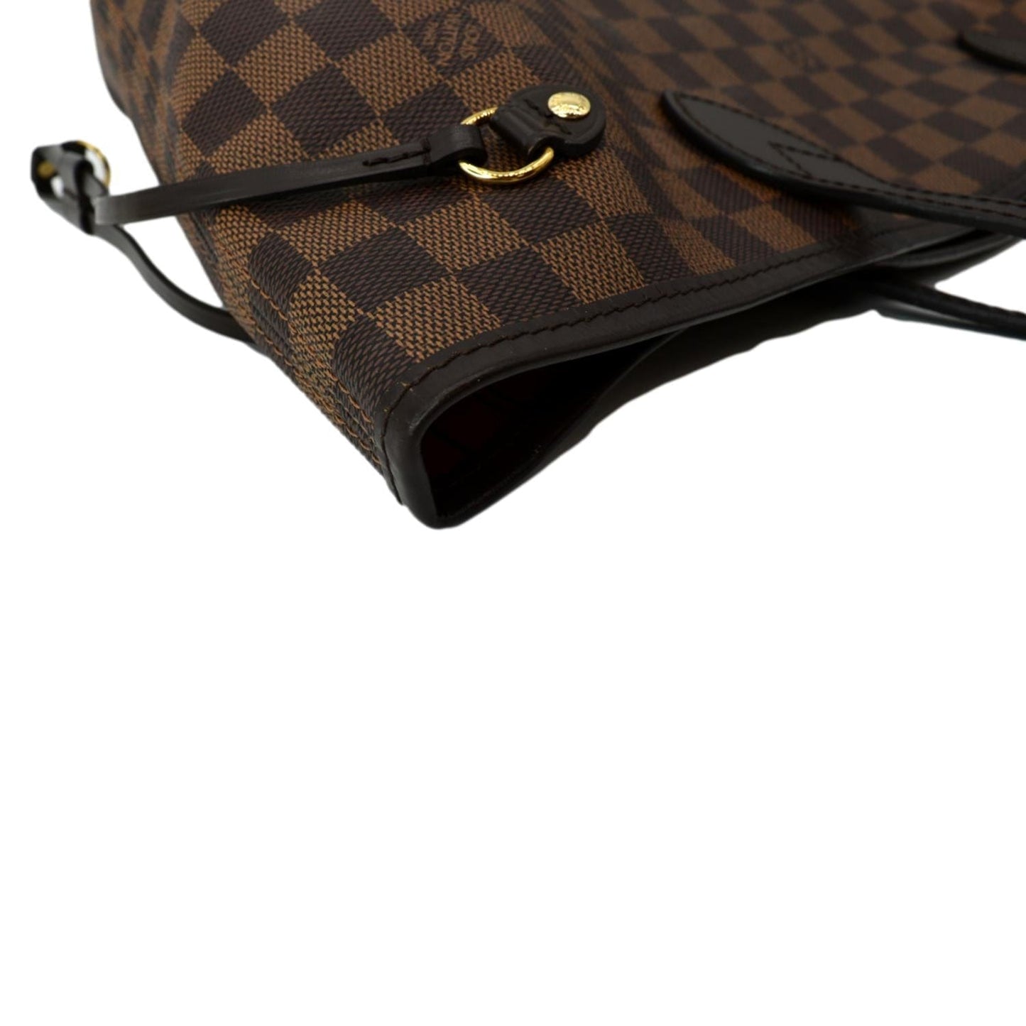 LOUIS VUITTON Neverfull MM Damier Ebene Tote Bag Brown