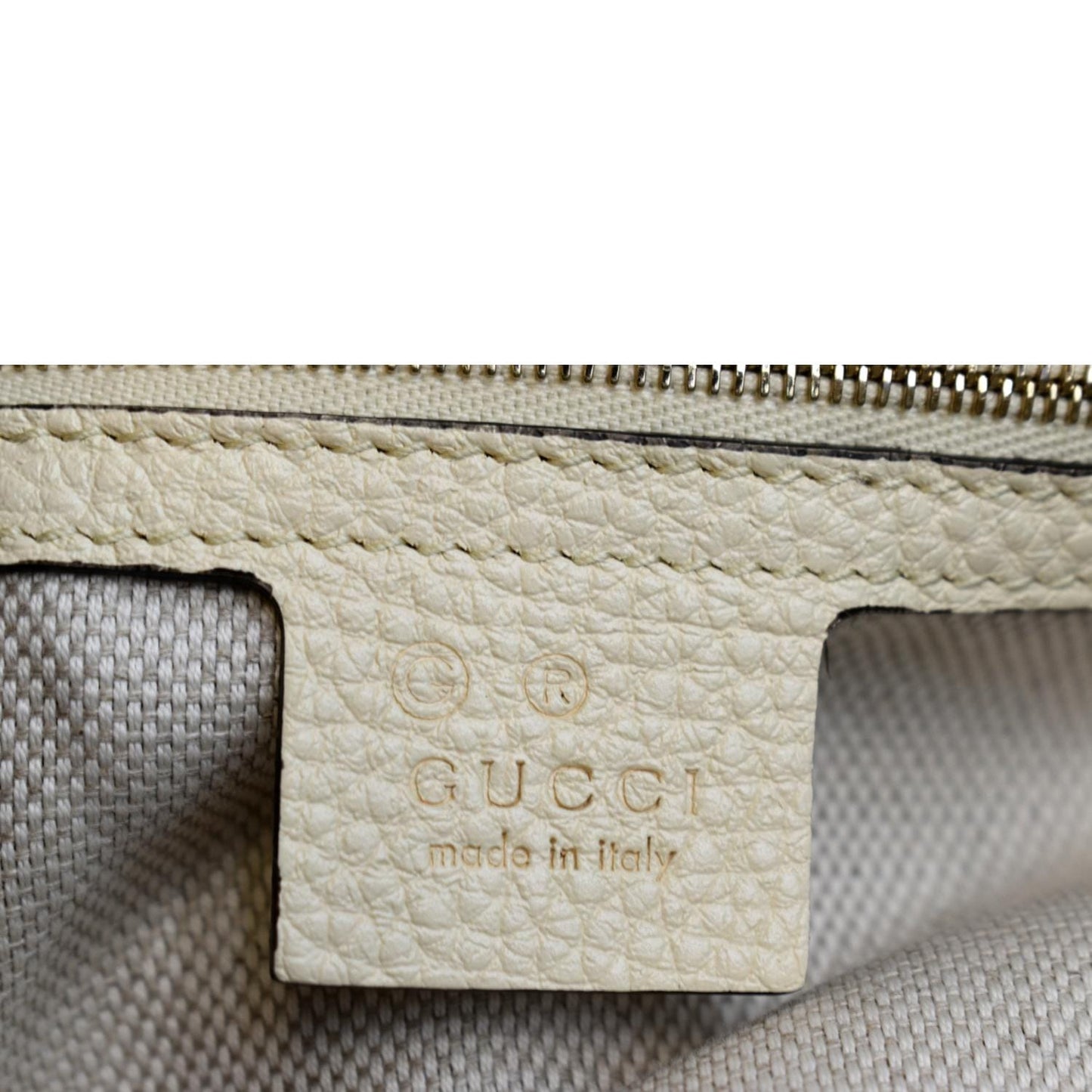 GUCCI Medium Soho Chain Leather Tote Shoulder Bag Ivory 536196 - Hot Deals