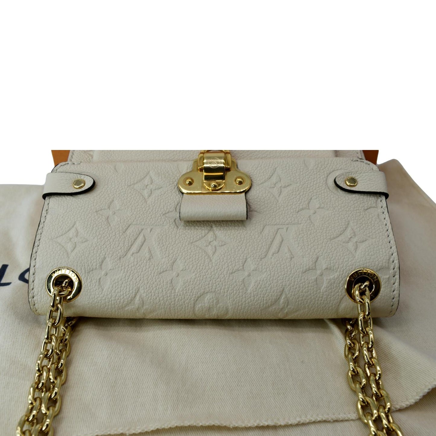 LOUIS VUITTON Vavin BB Monogram Empreinte Leather Crossbody Bag Cream