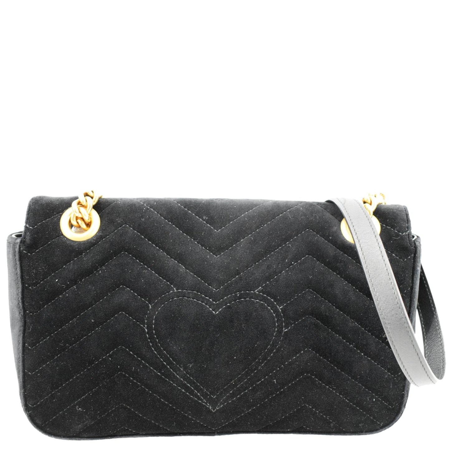 GUCCI GG Marmont Velvet Crossbody Bag Black 443497