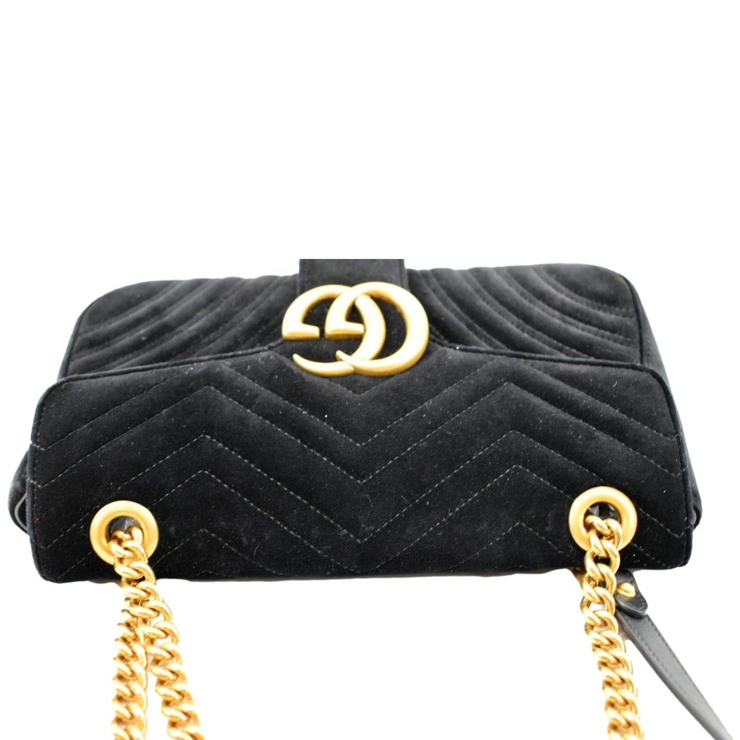 GUCCI GG Marmont Velvet Crossbody Bag Black 443497