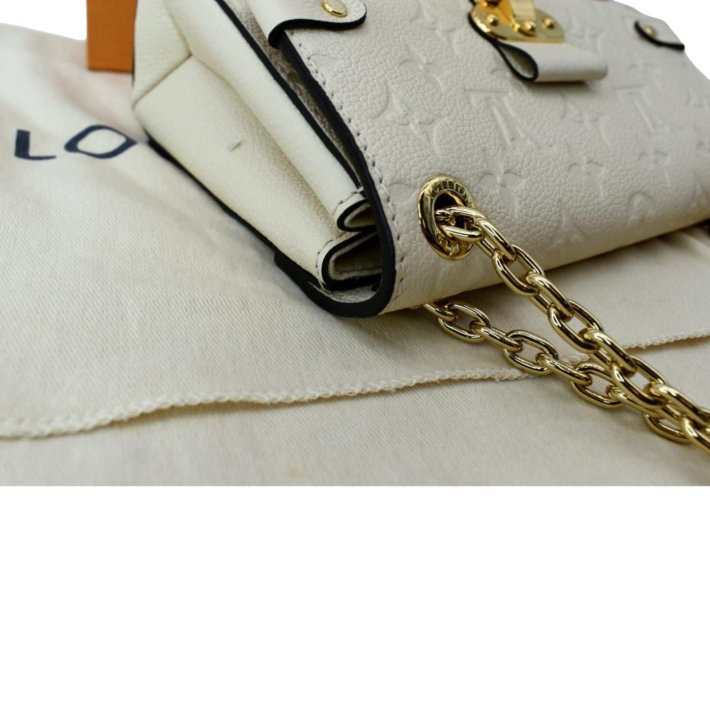 LOUIS VUITTON Vavin BB Monogram Empreinte Leather Crossbody Bag Cream
