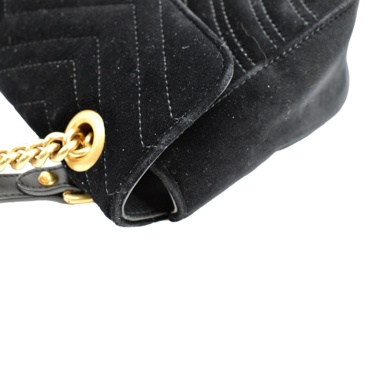 GUCCI GG Marmont Velvet Crossbody Bag Black 443497