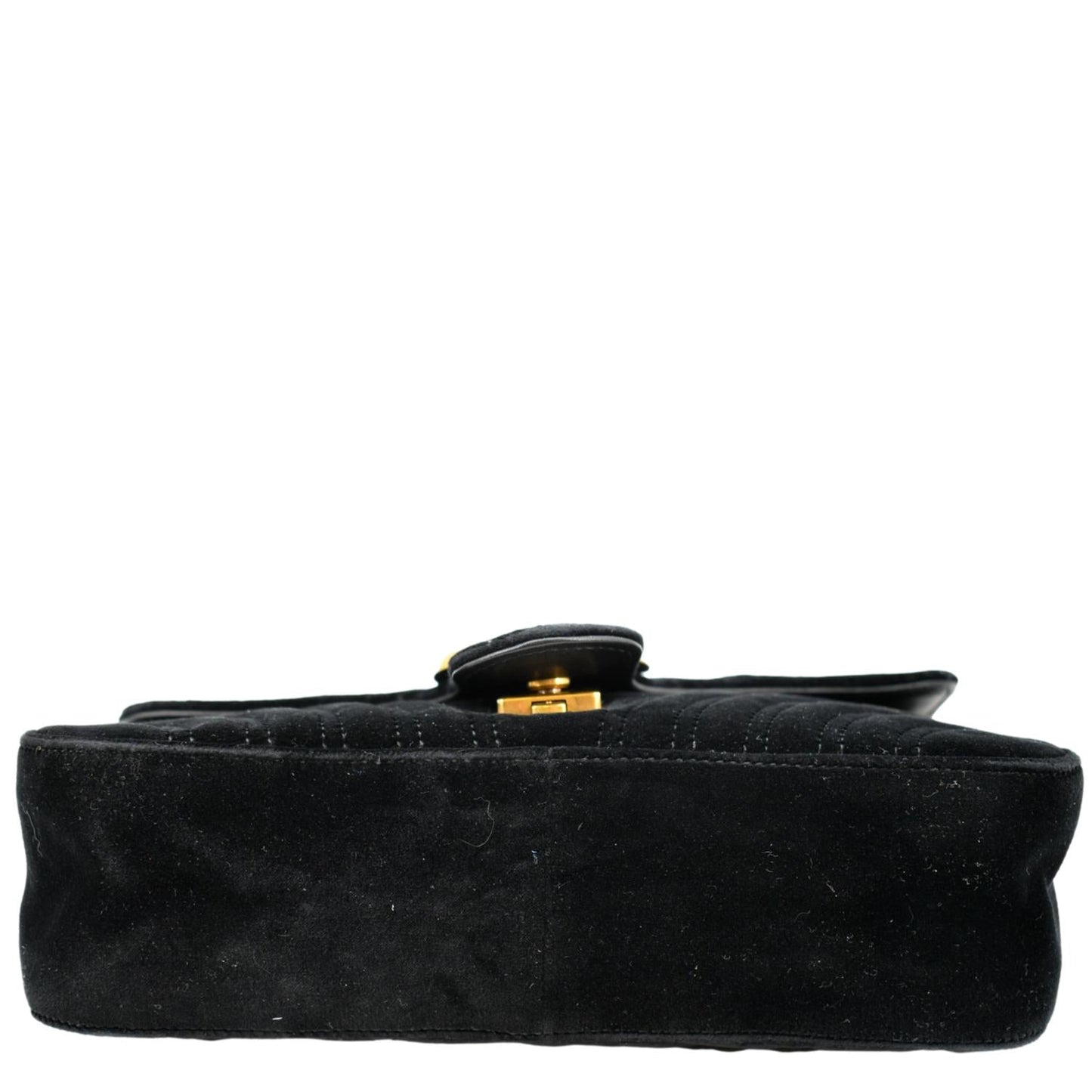 GUCCI GG Marmont Velvet Crossbody Bag Black 443497