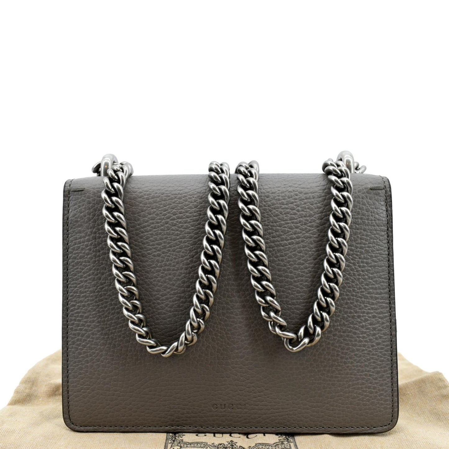 GUCCI Dionysus Mini Leather Crossbody Bag Gray 421970