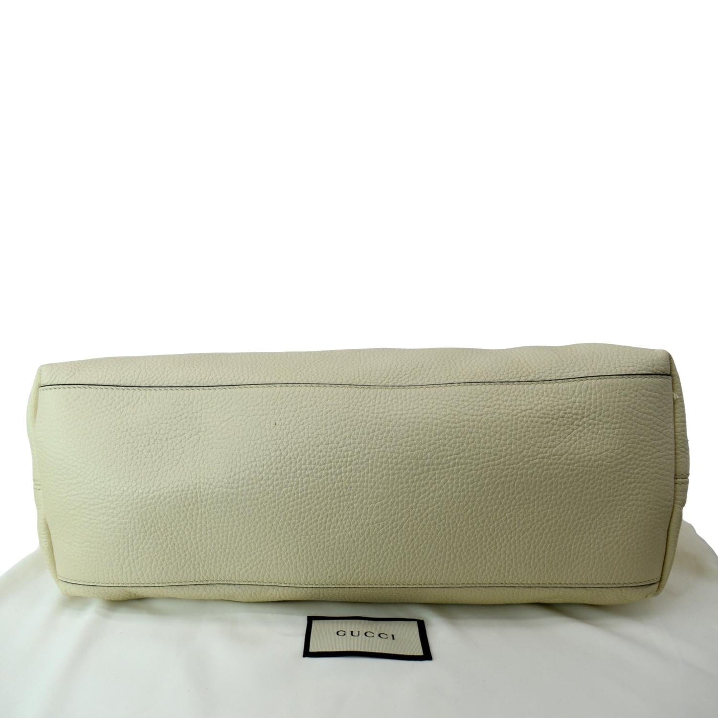 GUCCI Soho Medium Chain Leather Tote Shoulder Bag Ivory 536196