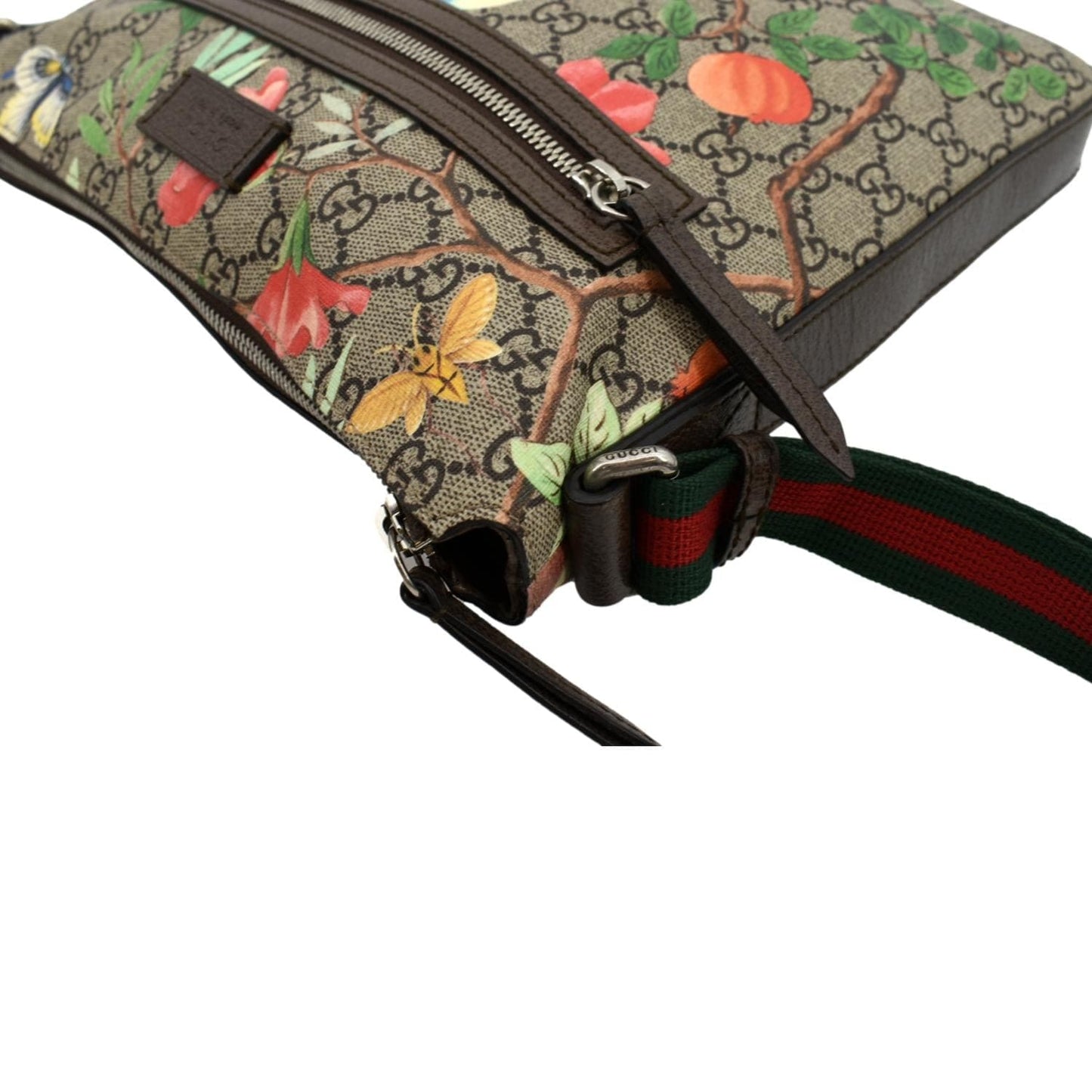 GUCCI Courrier Zip GG Supreme Canvas Messenger Bag Beige 406408
