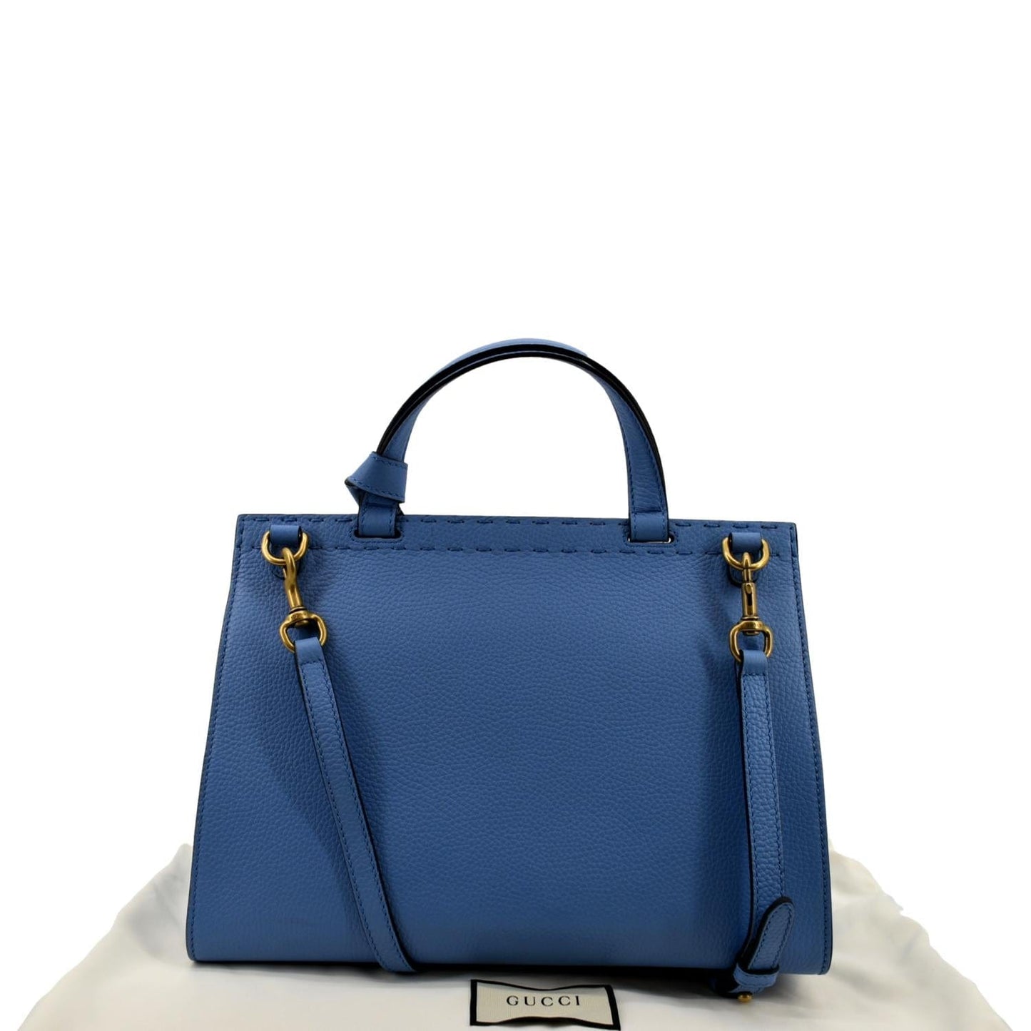 GUCCI GG Marmont Leather Top Handle Shoulder Bag Blue 421890