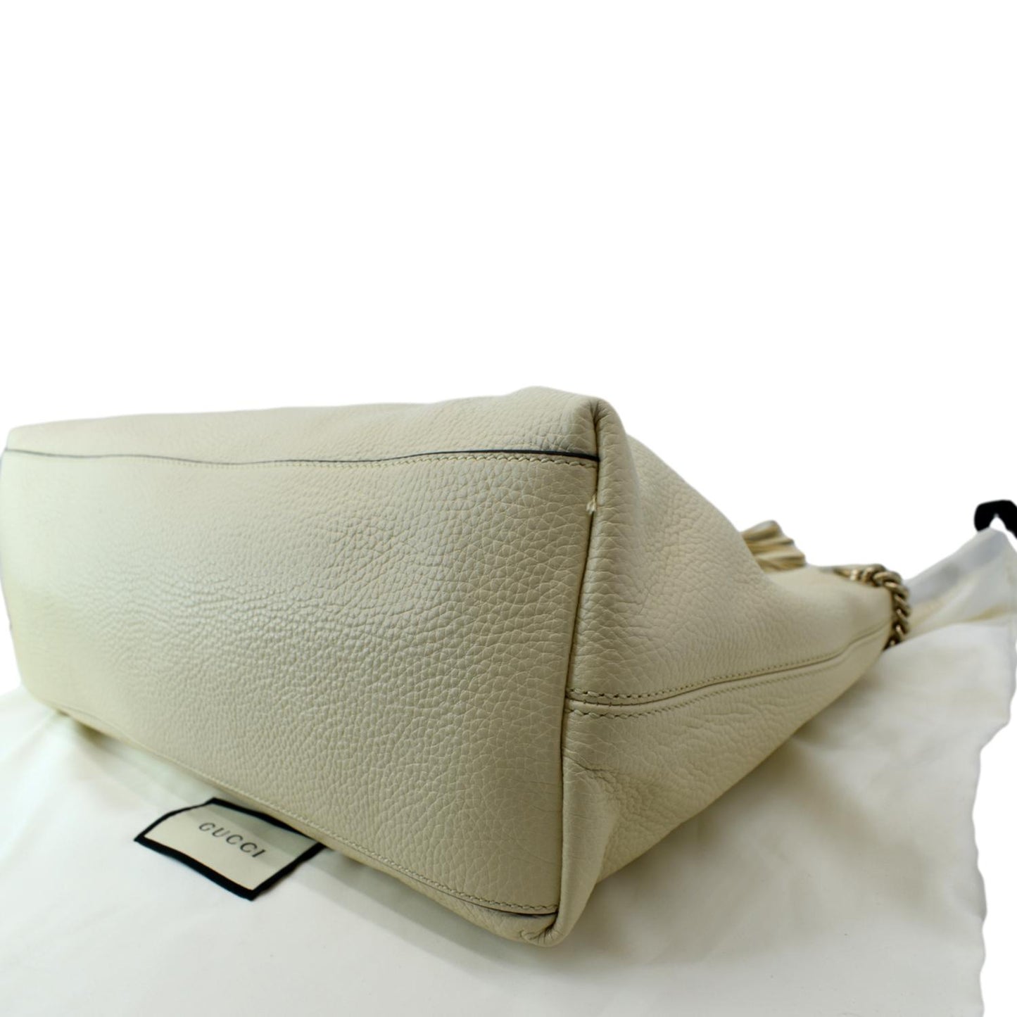 GUCCI Medium Soho Chain Leather Tote Shoulder Bag Ivory 536196 - Hot Deals