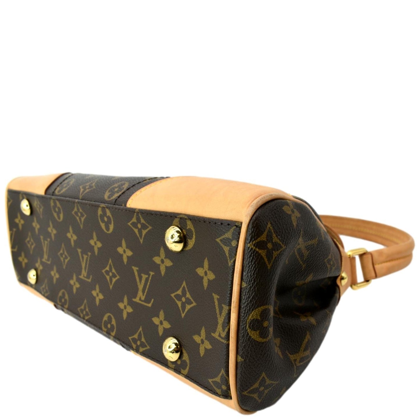 LOUIS VUITTON Beverly MM Monogram Canvas Satchel Bag Brown