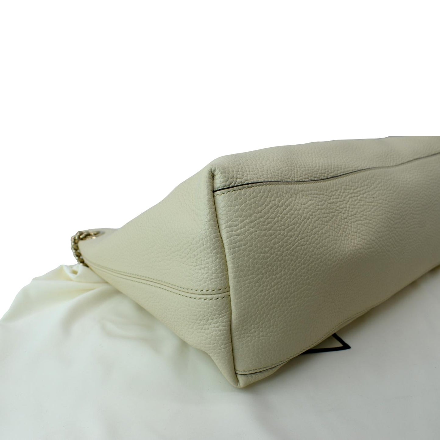 GUCCI Medium Soho Chain Leather Tote Shoulder Bag Ivory 536196 - Hot Deals