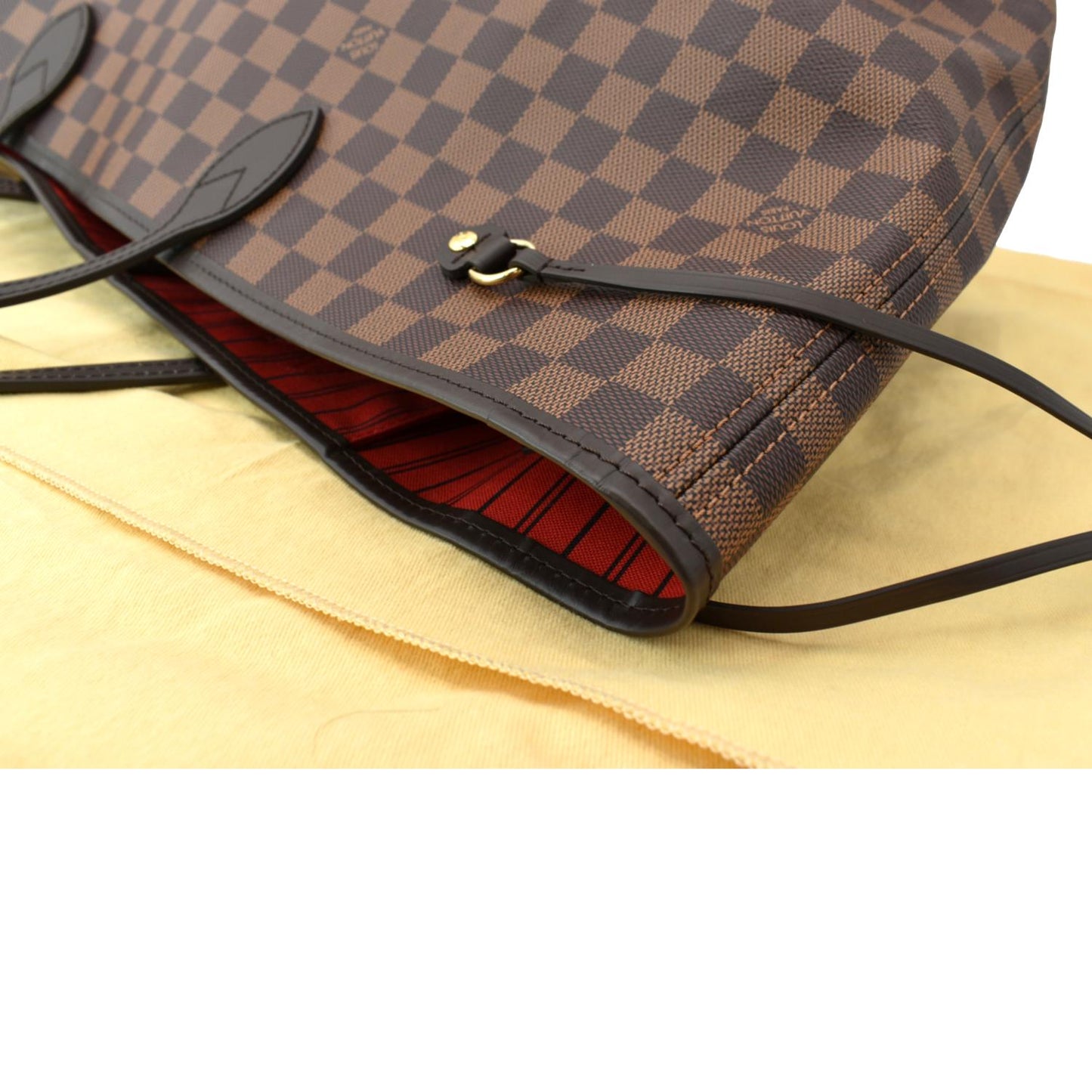 LOUIS VUITTON Neverfull GM Damier Ebene Tote Shoulder Bag Brown