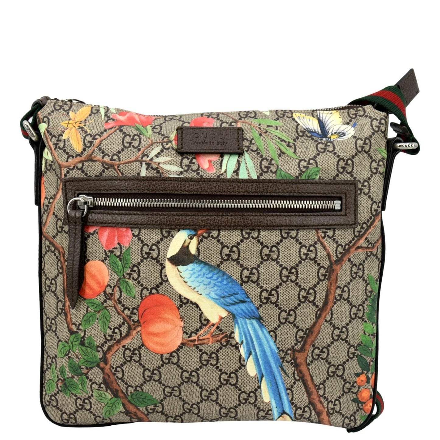 GUCCI Courrier Zip GG Supreme Canvas Messenger Bag Beige 406408